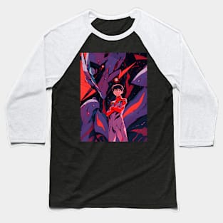 Discover Apocalyptic Anime Art and Surreal Manga Designs - Futuristic Illustrations Inspired by Neon Genesis Evangelion Baseball T-Shirt